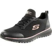 SKECHERS per donna. 77222EC Sneakers Work Slip-Resistant: Squad nero (39), Basso, Stringhe, Casual, Sportivo