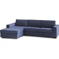 Talamo Italia Divano Letto con Penisola Albenga 95x260 cm Nero, Sfoderabile Contenitore Italy