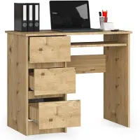 Akord Scrivania Con 3 Cassetti Lato Sinistro Rovere Artigianale 90X50X77 Cm