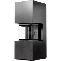 Kratki Kit caminetto NBC 500/500 Low 8 kW Ø 200 Sinterizzato FOKOS GRAFITE nero con molla della porta