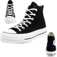 Converse - Sneakers con zeppa - Chuck Taylor All Star Lift Canvas Black/White/White per Donne - Taglia 36.5 - Nero