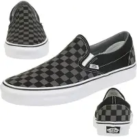 Vans - Scarpe da skate - Classic Slip-On Black/Pewter Checkerboard per Uomo - Taglia 40 - Nero