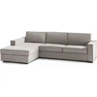 Talamo Italia Divano Letto con Penisola Allaida 95x280 cm Nero Tortora, Sfoderabile Contenitore Italy