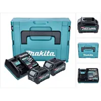 Makita Kit di alimentazione ( 191V07-0 ) 2x BL 4020 batteria ricaricabile 40 V max. 2,0 Ah XGT + caricatore DC 40 RA + Makpac