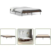 The Living Store Struttura letto in rovere marrone 140x200 cm Materiale legno Metallo