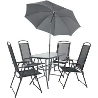 VCM Set 5 pezzi mobili da giardino | gruppo posti a sedere gruppo da pranzo | 1xtable, 4x sedie | dimensioni tavolo ca. H. 70 x W. 110 x D. 55 cm | Hochlehner Set 110
