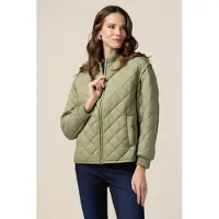 Oltre Lightweight Quilted Bomber Jacket Military Green Taglia: M | Bomber Outlet | Donna | Verde