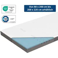 Genius Eazzzy Topper Deluxe 180x200cm altezza 9 cm H2 H3 - materasso ortopedico per materasso e letto a molle in schiuma di gel | topper per materasso