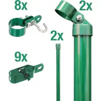 Alberts 601478 Set angolo recinzione cancello in filo intrecciato ec rete verde recinzione, set,filo,verde,zE,2000, zinco-fosfatato verde, , cancello post-zE: 78 mm, altezza recinzione: 20 cm