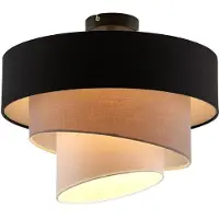 LINDBY plafoniera Coria, nero/grigio/bianco, Ø 40 cm, E27