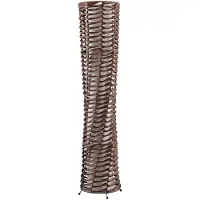 LINDBY Lampada da terra Joas, 110 cm, carta, tessuto, marrone