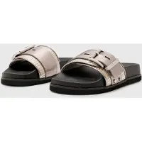 AllSaints Ellie Raffia Slider Silver Taglia: 36 | Infradito Outlet | Donna | Grigio
