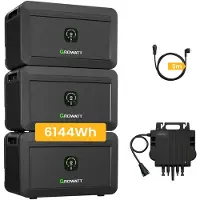 Growatt Centrale elettrica da balcone 6144Wh NOAH 2000 x3 con micro inverter NEO-800M-X 800W, potenza in ingresso FV 1800W per centrale elettrica da balcone