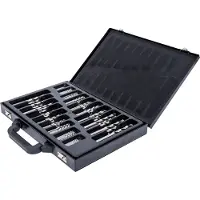 Stier Set di punte elicoidali HSS-Co5 / HSS-E, 170 pezzi, set di punte in metallo di prima qualità, set di punte in acciaio, rettificate, gambo cilindrico, contenuto di cobalto del 5%, DIN 338, tipo N