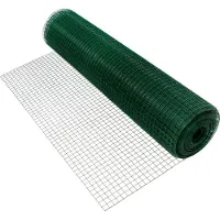 ECD-Germany Rete metallica per voliere verde 25x25 mm, 1x10 m, 1,2 mm di spessore, recinzione in acciaio zincato, recinzione a 4 angoli recinzione metallica saldata recinzione in rete metallica