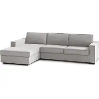 Talamo Italia Divano Fisso con Penisola Sodalite 95x260 cm Grigio Grigio, Sfoderabile Italy