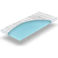 Betten-ABC MaGeTo 2000 topper in schiuma di gel con 5 cm di altezza totale 7 cm, rivestimento lavabile, dimensioni: 90x200