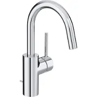 Kludi BOZZ Mitigeur monocommandé pour lavabo, hauteur d'écoulement 185mm, bec pivotant, chrome, 380270576, 380270576