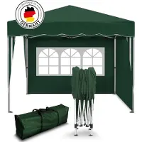 Kronenburg Gazebo pieghevole 3x3 m - Impermeabile, protezione UV 50+, 2 pareti laterali, verde
