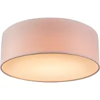 QAZQA - Lampada da soffitto moderna | Lampada da soffitto | Lampada | Lampada rosa 30 cm con LED incluso - Modello a tamburo con paralume LED | Soggiorno | Camera da letto - Tessuto rotondo - | LED