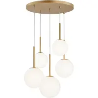 Maytoni lampada a sospensione Forma base, oro, Ø 58 cm a 5 luci, vetro
