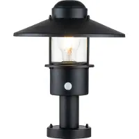 ELSTEAD Lampioncino Klampenborg, nero, sensore PIR, IP44