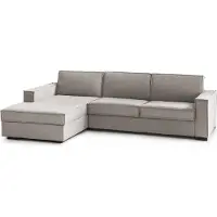 Dmora Divano Fisso con Penisola Sodalite 95x260 cm Grigio Tortora\ Tortora, Sfoderabile Italy