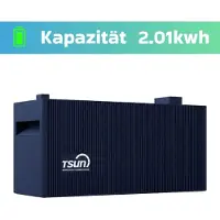 SUNNIVA TSUN SOLARCAN Accumulatore di espansione TSOL-DB2000Lite 2,01 kWh Accumulatore solare CC LiFePO4, IP65, ingresso FV 2400 W, batteria solare accoppiata CC