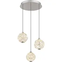 Globo Lampada LED a sospensione Virina, Ø 42 cm, trasparente, cristallo, a 3 luci