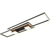 TRIO Lighting Albany plafoniera LED, nero, 100 x 28 cm alluminio CCT dimmerabile