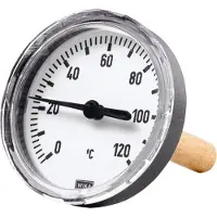 RIEGLER Termometro bimetallico , G 1/2 hi., lunghezza albero ad immersione 40 mm, Ø80, fino a 60°C