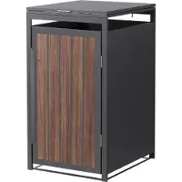 ML-Design cassonetto 1er, coperchio per 1 cassonetto 240L 68x80x120 cm in acciaio effetto legno antracite, cassonetto con coperchio e sportello incernierato