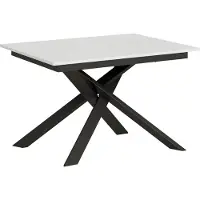 Itamoby - Tavolo allungabile 120/180x90 cm Ganty bianco frassino - bordo in tinta telaio e gambe antracite