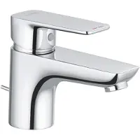 Kludi PURE&STYLE Mitigeur de lavabo, hauteur de bec 60mm, avec garniture d'écoulement en métal, chrome, 403850575, 403850575