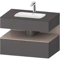 Duravit Collection One lavabo à encastrer avec meuble sous-vasque sur console, 800x550x600mm, niche basalte mat, QA4785043490000, QA4785043490000