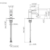 Dornbracht META Mitigeur monocommandé pour lavabos sans vidage, saillie 125mm, bec fixe, 33526662-27, 33526662-27