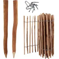 Aquagart set completo di picchetti di 5 metri di altezza 100 cm, distanza tra i picchetti 4-6 cm e 5 pali di legno di 1,5 m di lunghezza e graffette