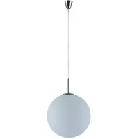 LINDBY lampada a sospensione Marike, Ø 40 cm, bianco, vetro, globo, E27