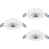 Eglo BEST CHOICE Luce da incasso ZUJAR plastica bianca LED 3X3,4W 3000K H:2,5cm Ø9cm