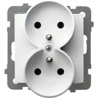 Ospel AS GP-2GRZ/m/00 presa doppia con messa a terra Bianco