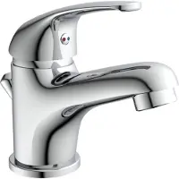Schutte Miscelatore per lavabo SCHÜTTE ATHOS con tirante, rubinetto da bagno con scarico a scomparsa, cromo