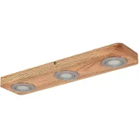 LINDBY Plafoniera LED Mikari, 48 cm, legno, orientabile