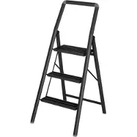 Wenko Scala pieghevole in alluminio Compact 3 gradini nero