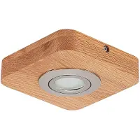 LINDBY Plafoniera LED Mikari, 14 cm, legno, orientabile