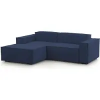 Dmora Divano Fisso con Penisola Alhoa 170x220 cm blu blu, Sfoderabile Modulare, Sfoderabile, Italy, Oekotext Italy