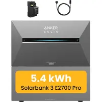 Anker PowernessCentrale elettrica da balcone con accumulo di 5,4 kWh, SOLIX Solarbank 3 E2700 Pro con batteria di estensione BP2700 e smart meter per centrale elettrica da balcone