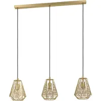 Eglo Lampada a sospensione tipo St, colore oro, lunghezza 96 cm, acciaio, a 3 luci.