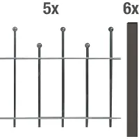 Alberts 507787 Set completo di recinzione Madrid, da avvitare, antracite-metallico, altezza 49,5 cm, lunghezza 10 m