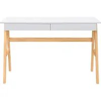 Miliboo - Scrivania di design BROOK in bianco e legno