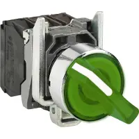 Schneider Selettore luminoso Electric, Harmony XB4, metallo, 22 mm, verde, LED universale, 3 posizioni, 1S+1Ö, 24 V ACDC XB4BK133B5